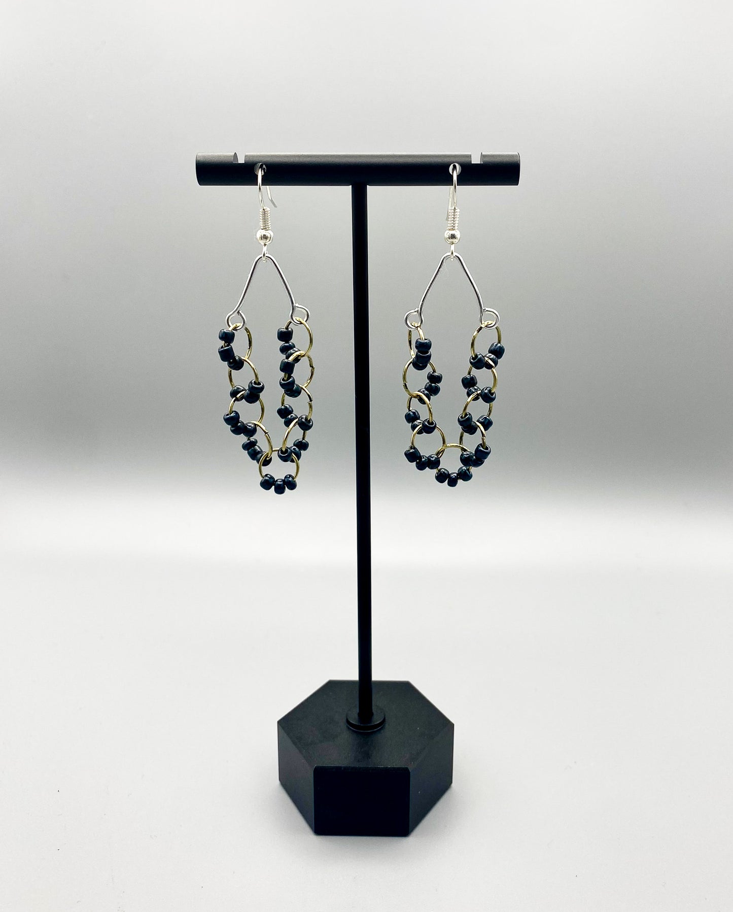 Simple Beaded Chandelier Dangle Earrings