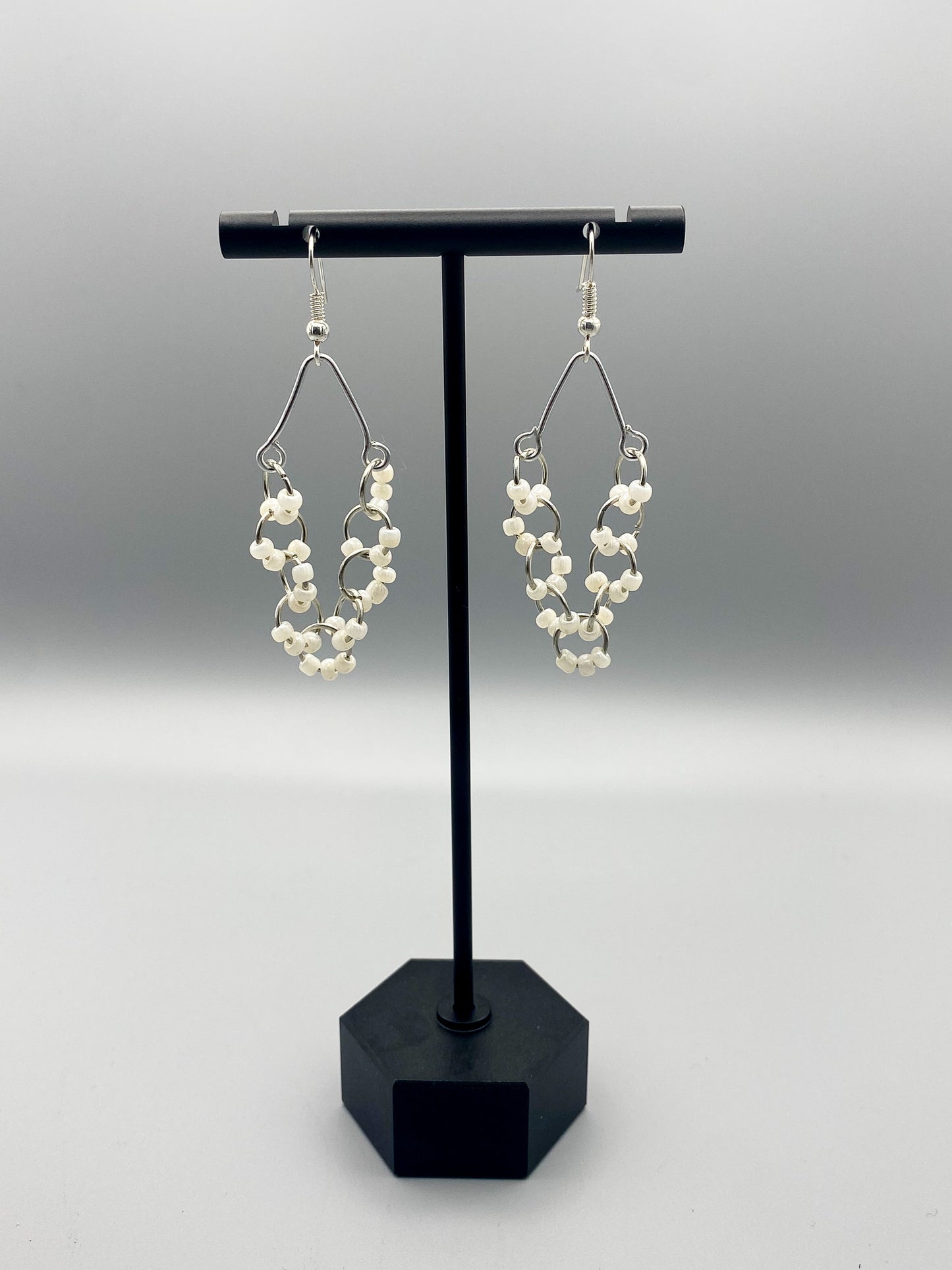 Simple Beaded Chandelier Dangle Earrings