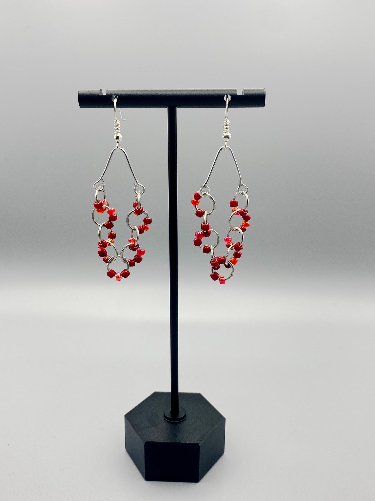 Simple Beaded Chandelier Dangle Earrings