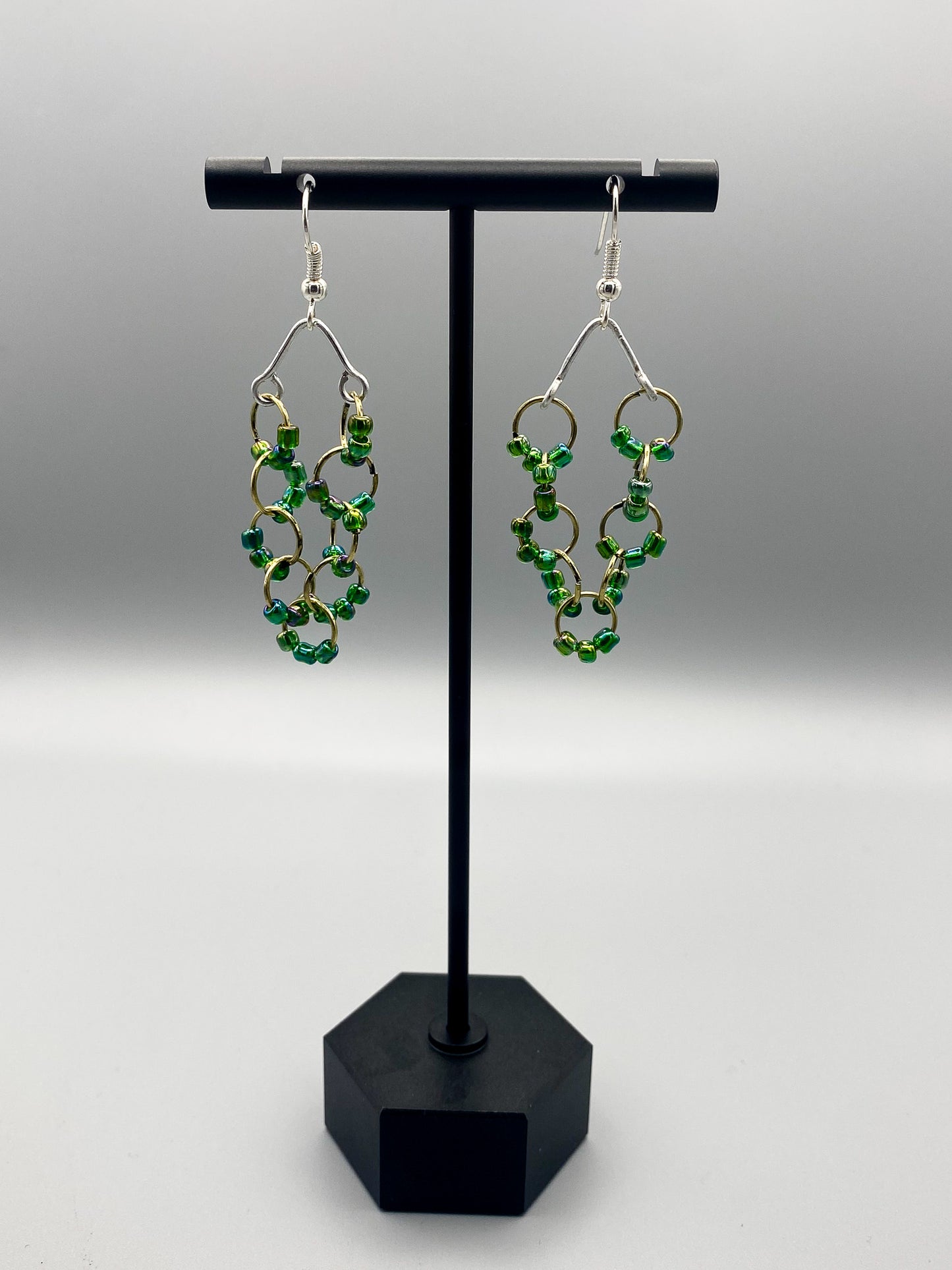 Simple Beaded Chandelier Dangle Earrings