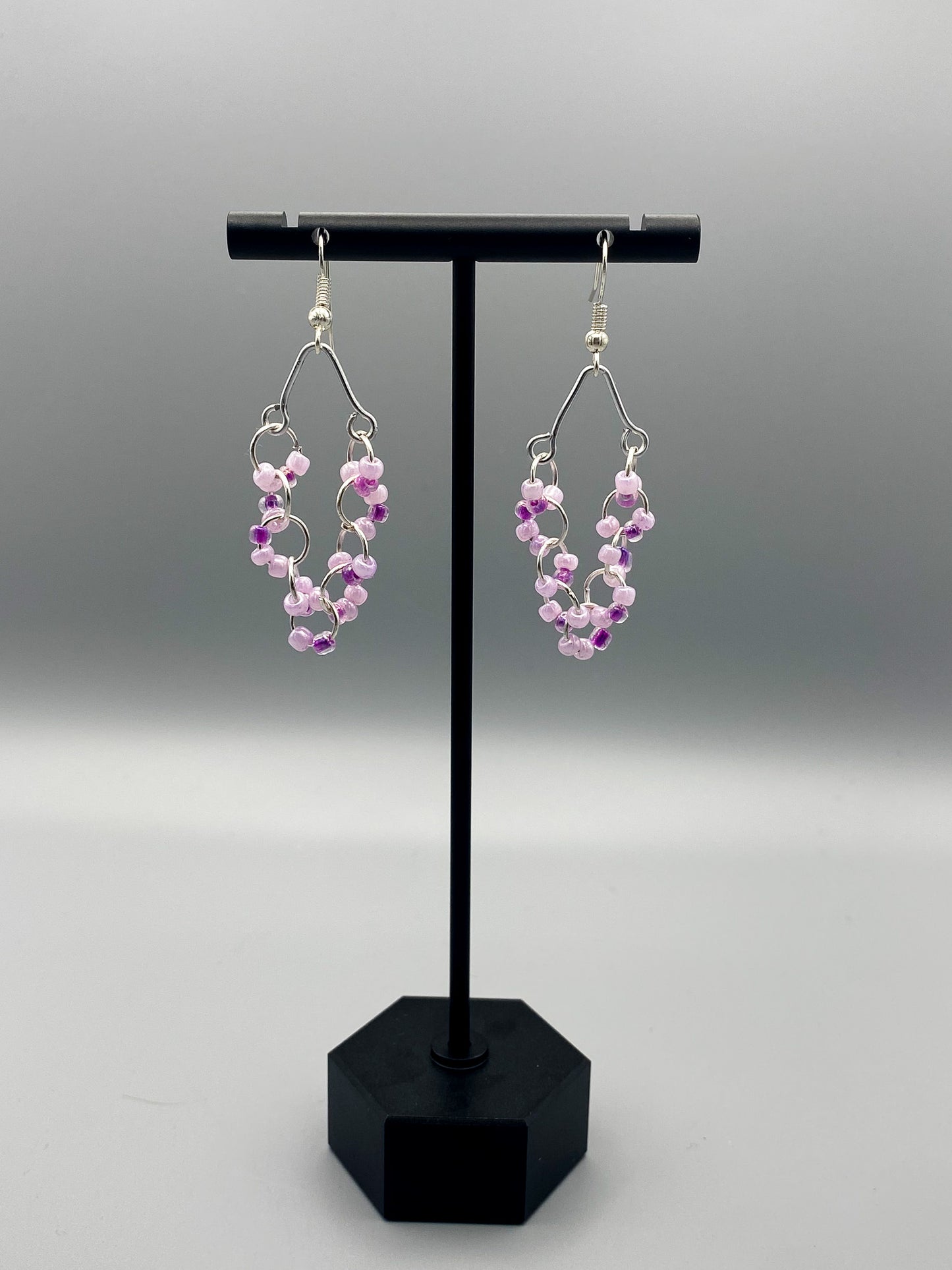 Simple Beaded Chandelier Dangle Earrings