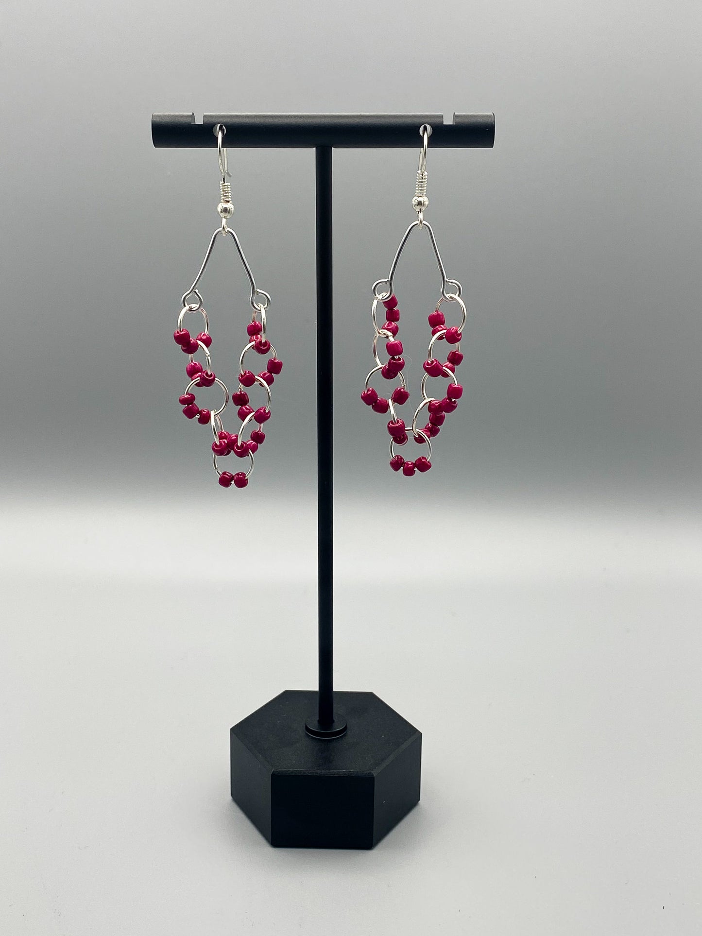 Simple Beaded Chandelier Dangle Earrings