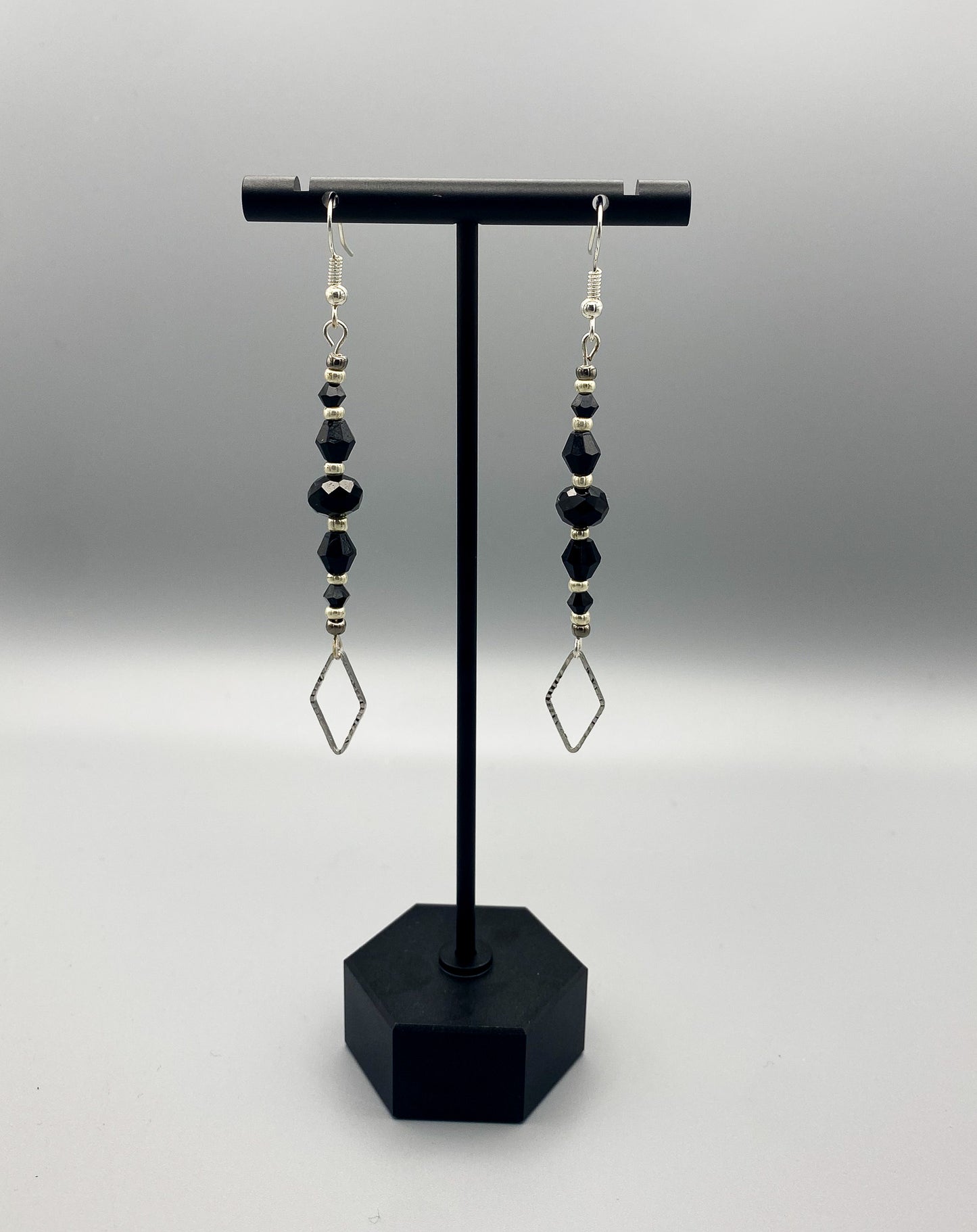 Beaded Diamond Drop Earrings