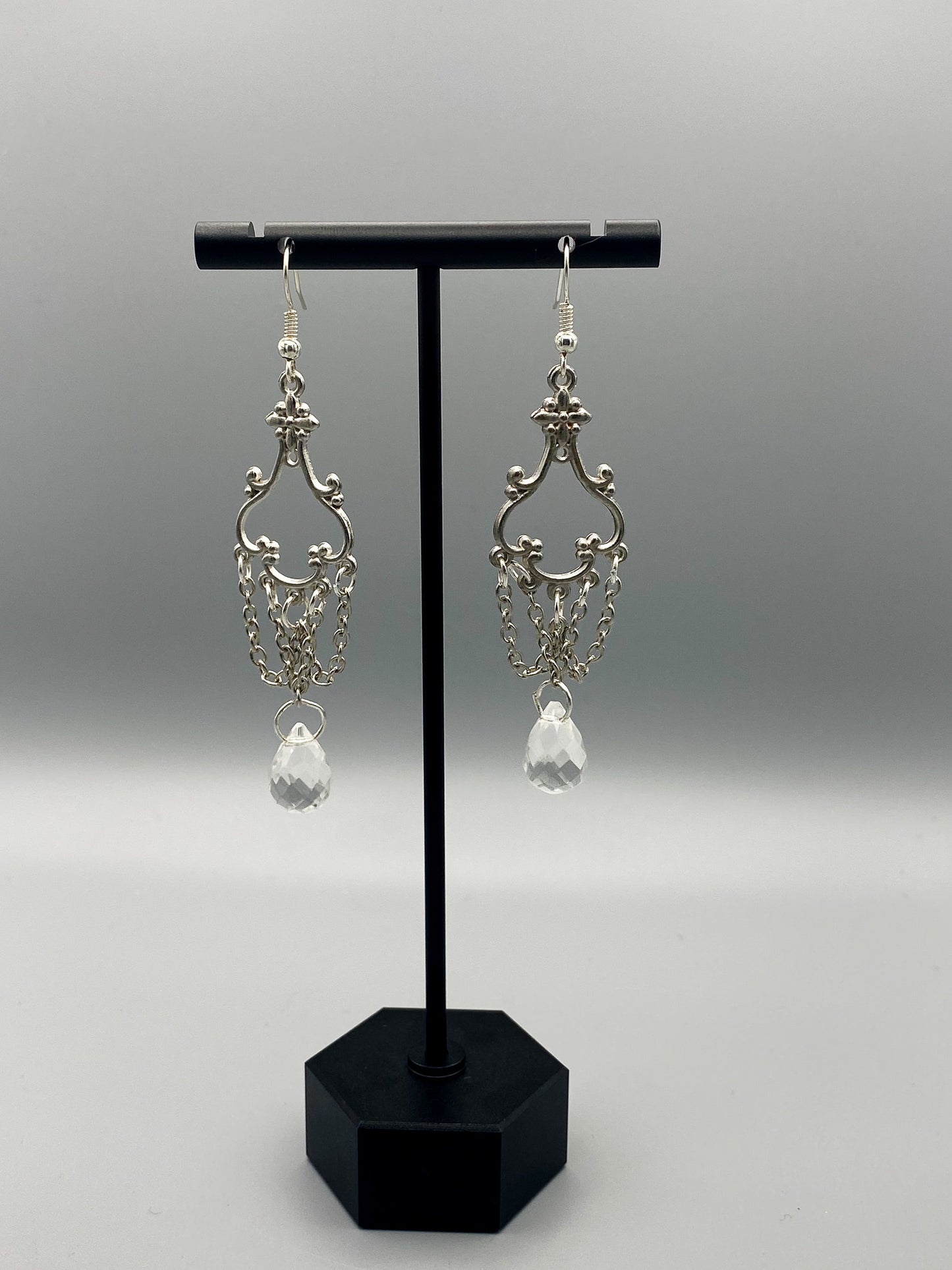 Teardrop Chain Chandelier Earrings