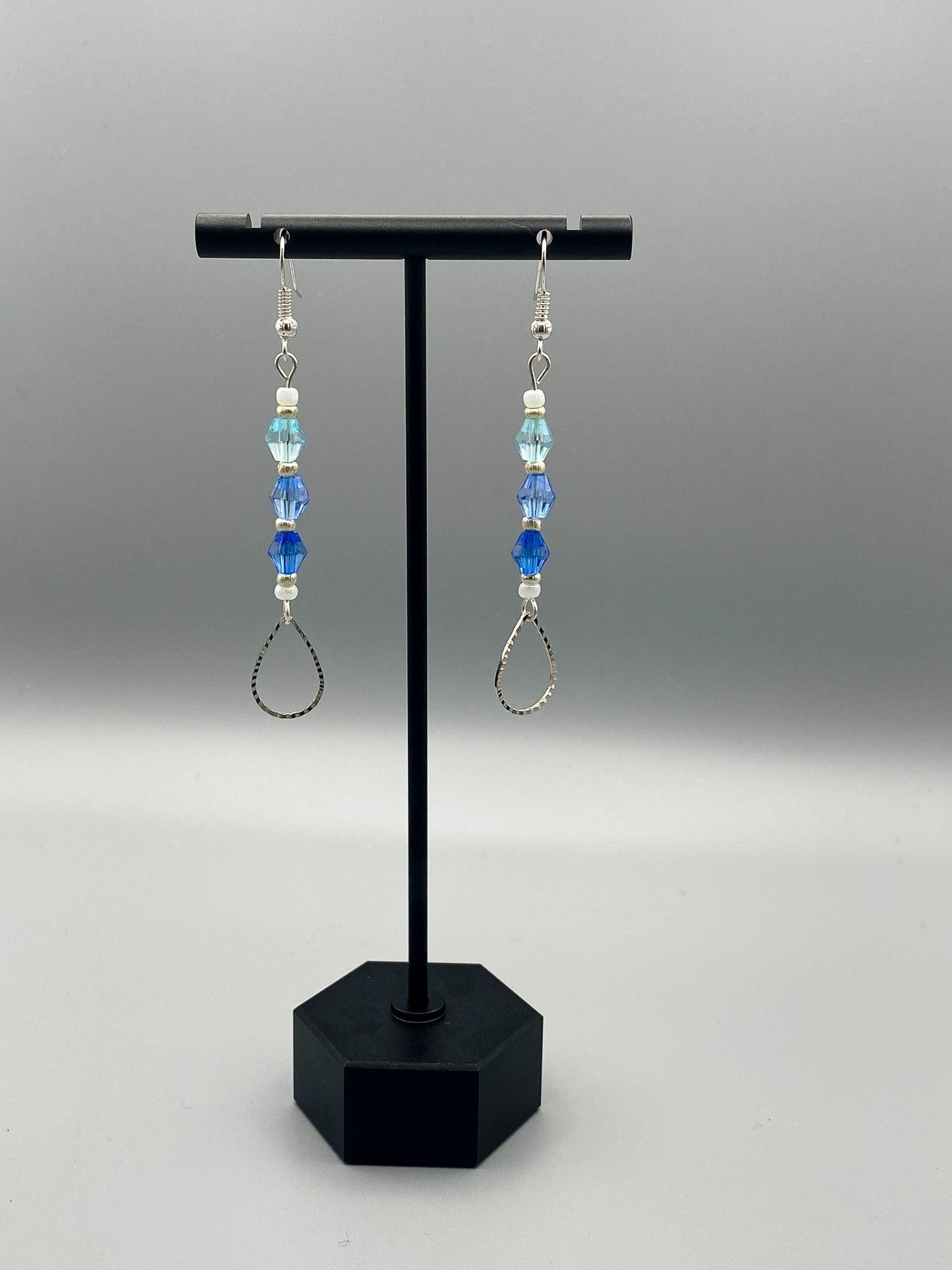 Beaded Straight Teardrop Earrings