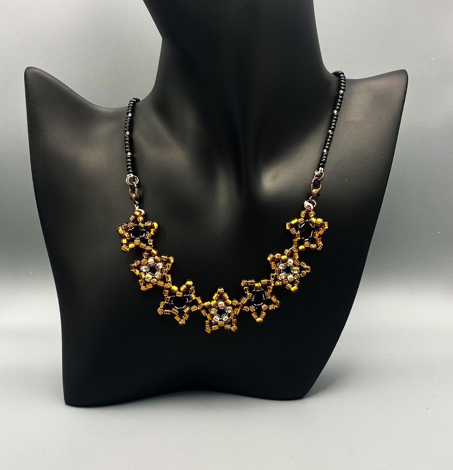 Amber Beaded Star Necklace