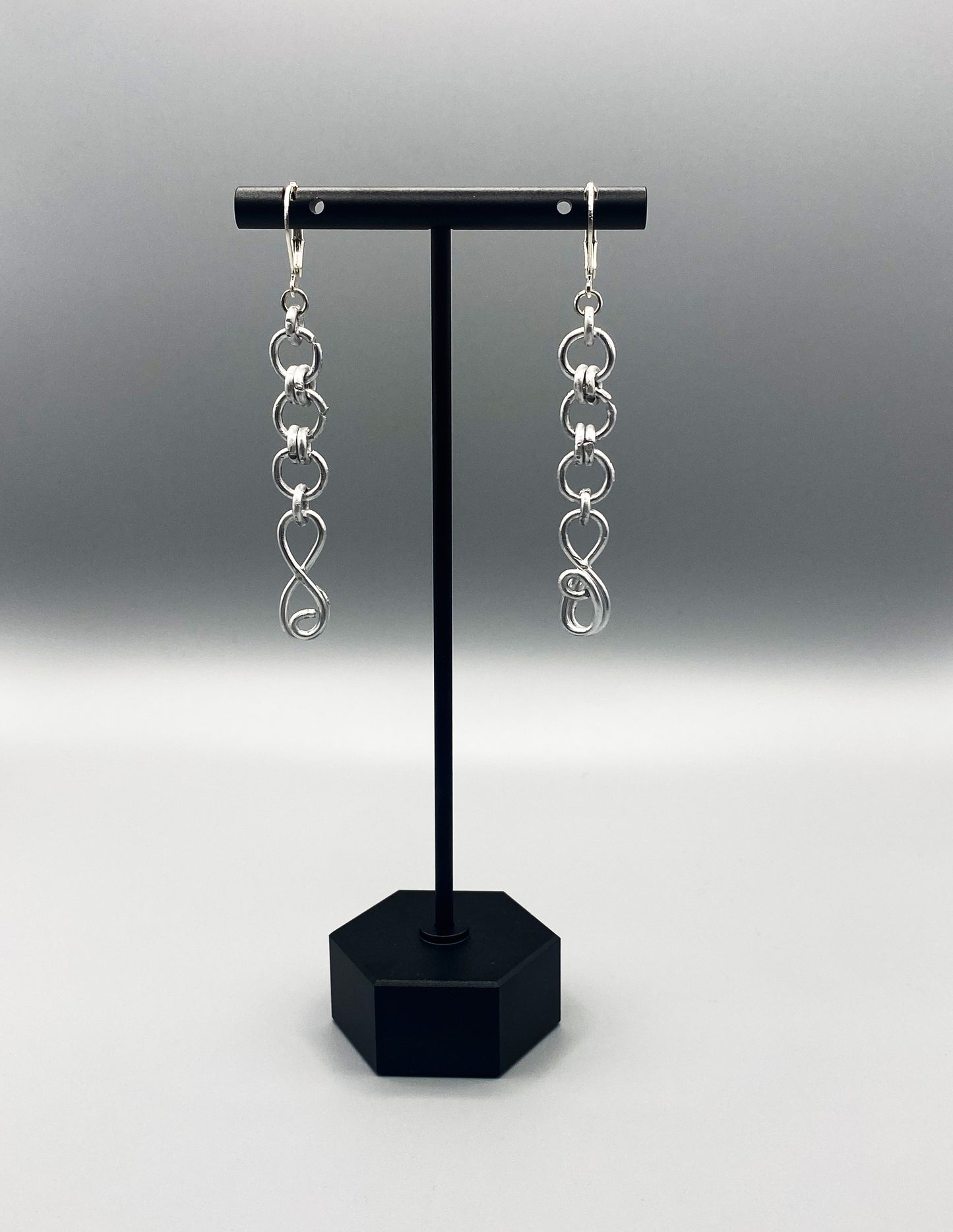 Chainmail Wire Link Dangle Earrings