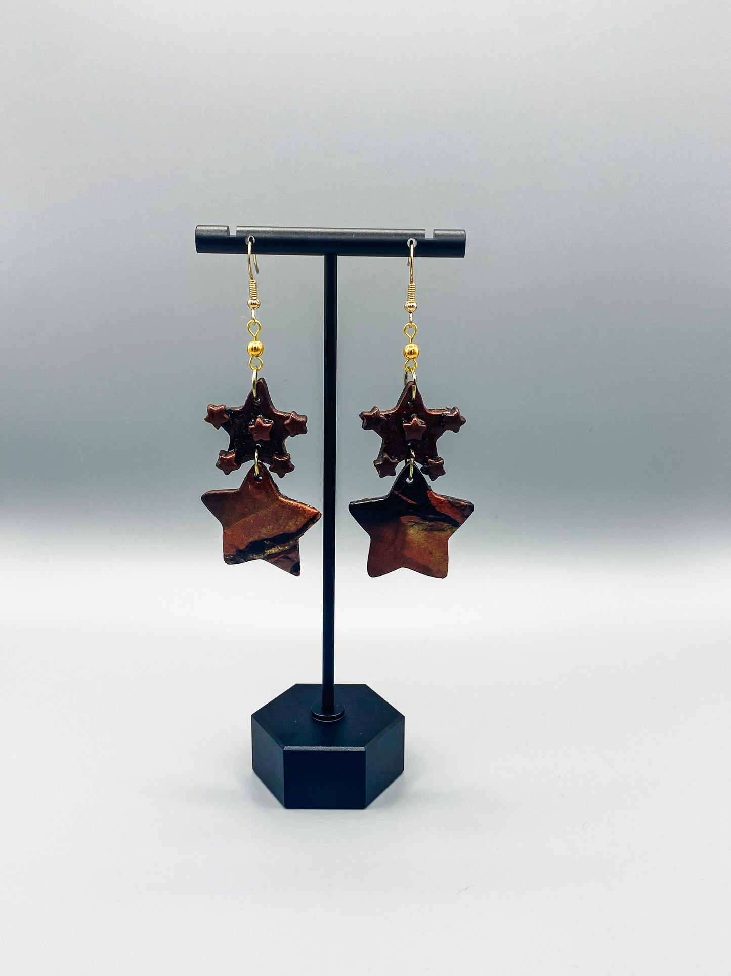 Pointed Star Clay Earrings