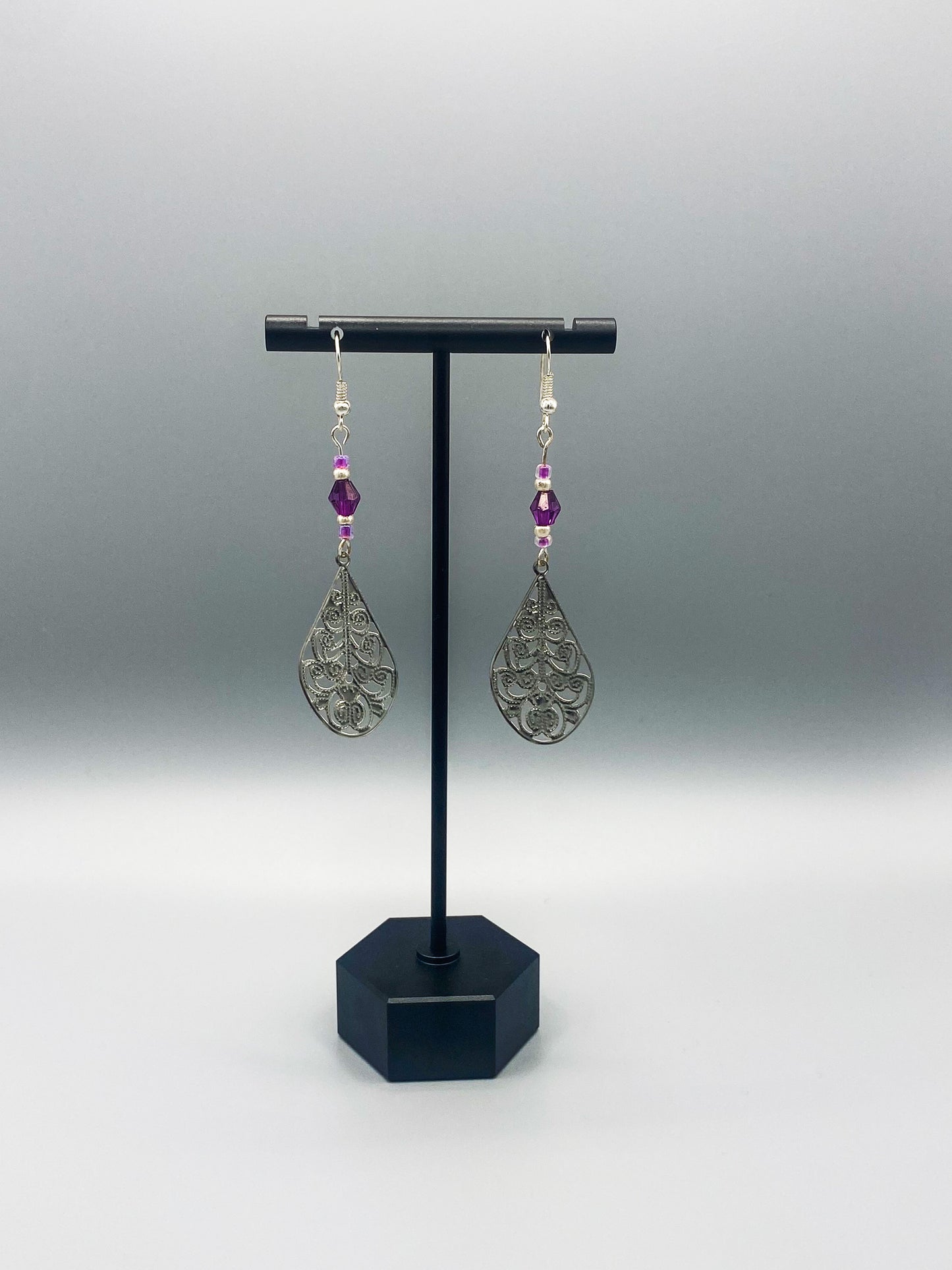 Purple Teardrop Earrings
