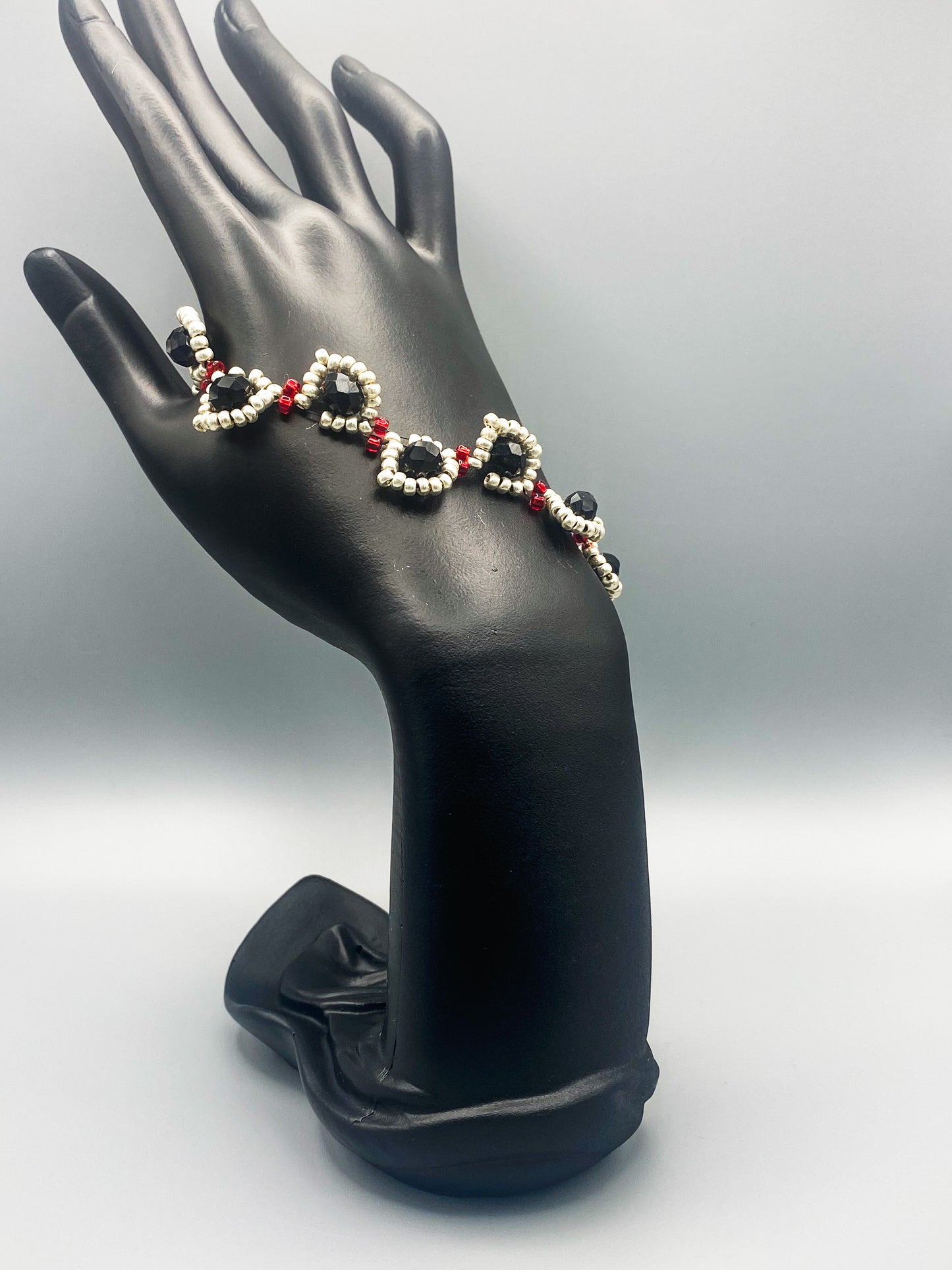 Elegant Beaded Leaf Bracelet