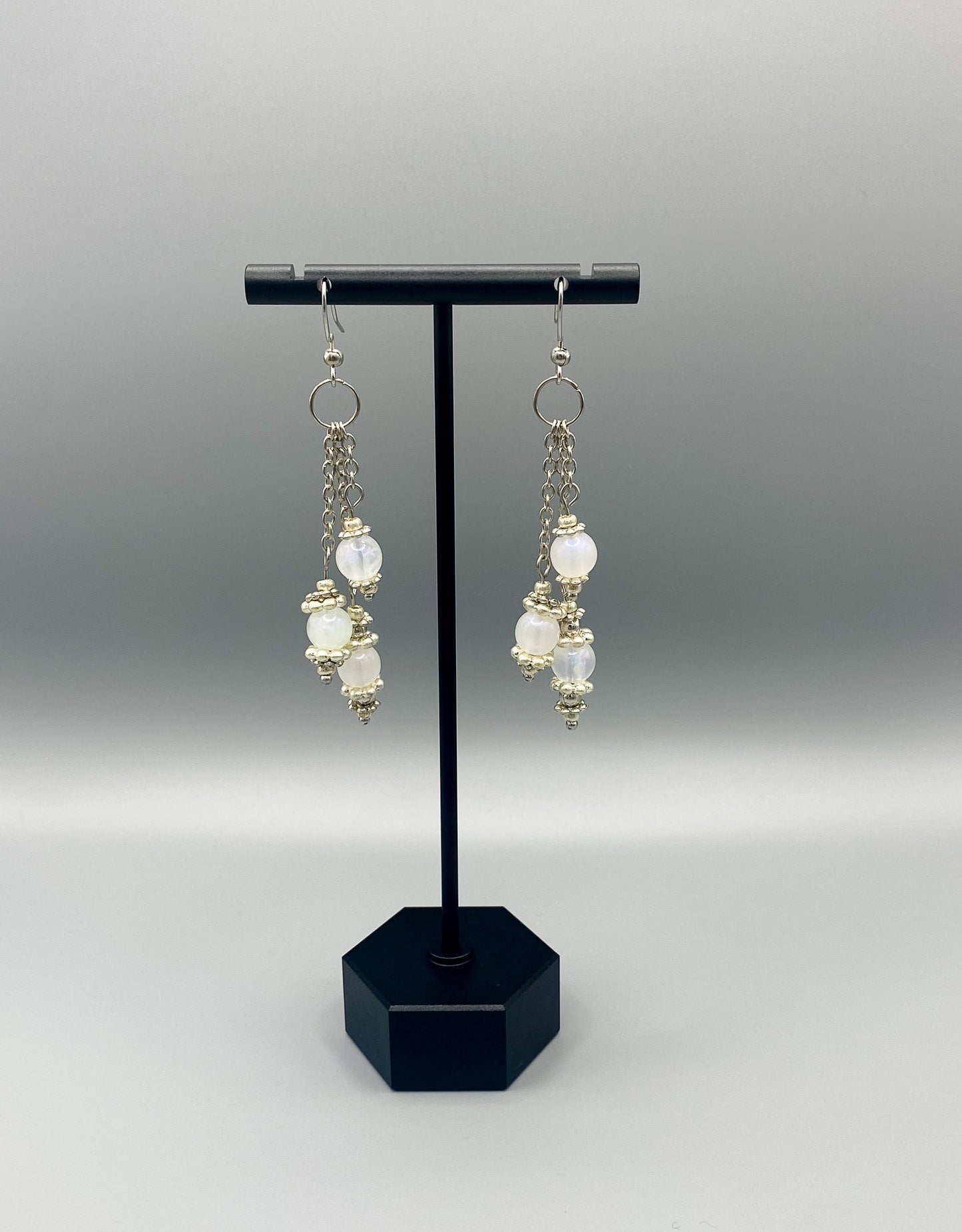 Triple Dangle Beaded Earrings