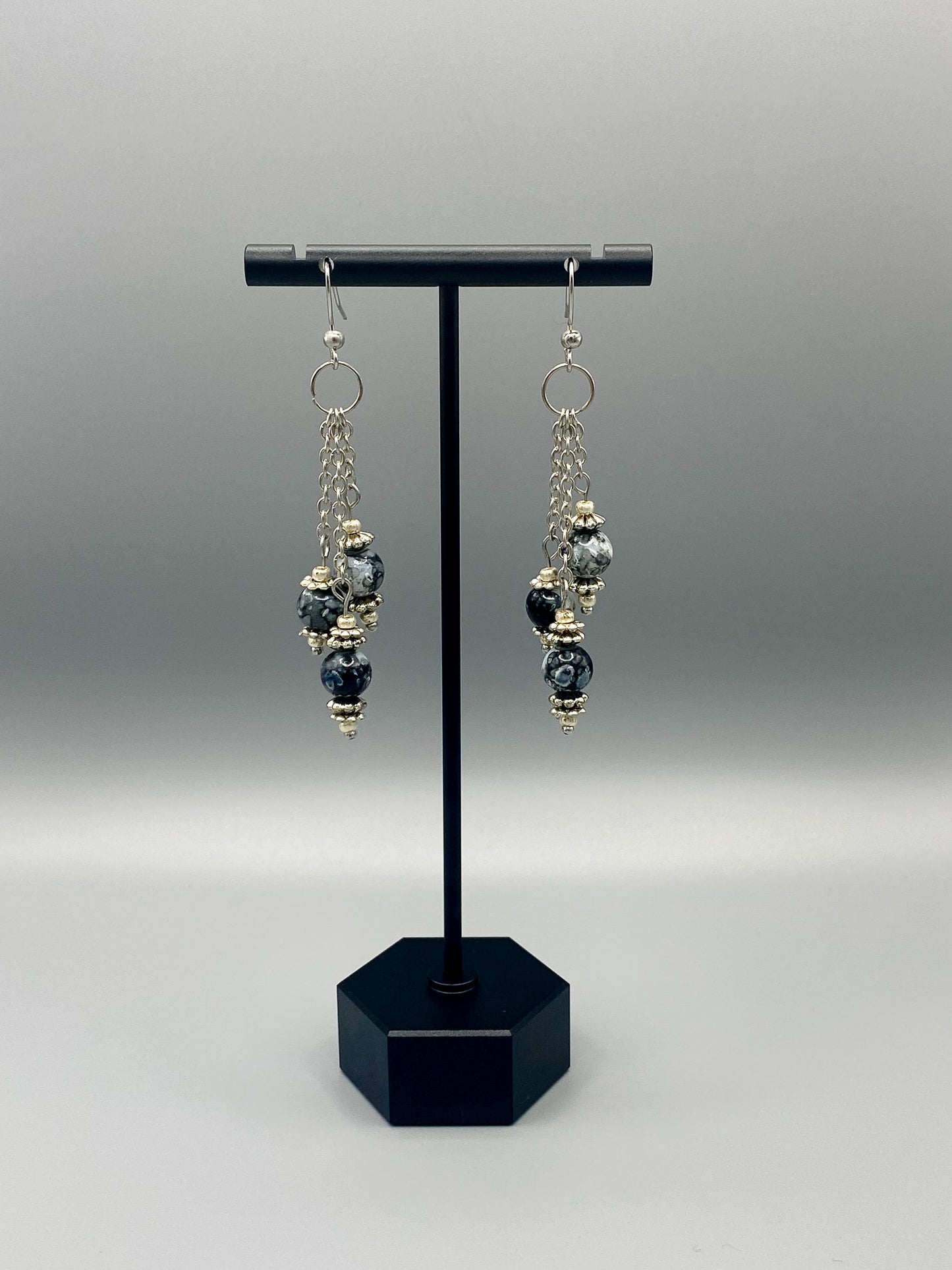 Triple Dangle Beaded Earrings