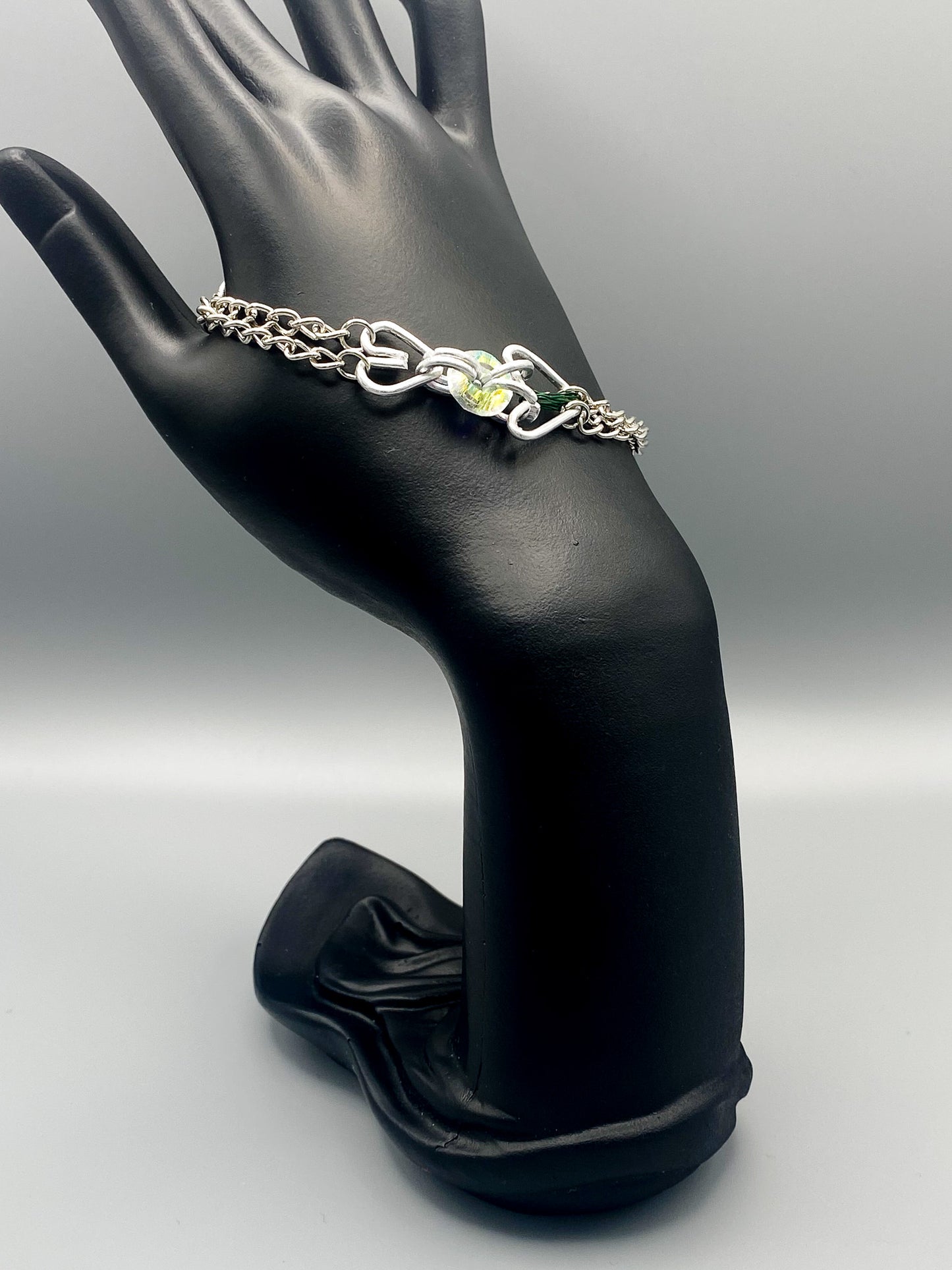 Chain and Wire Heart Bracelet